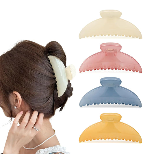 Hair Claw Clips for Thick Hair Hair (Pack of 4) Claw Clip for Women Multicolor Large Hair Clow Clips for Long Hair Fashion Hair Styling Accessories for Women