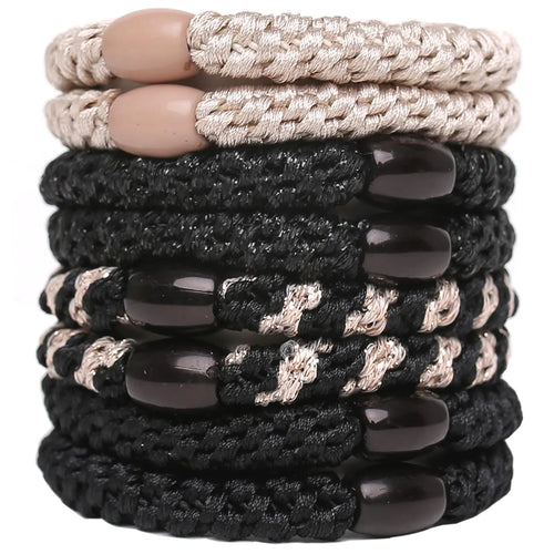 WILDREEDS 8Pcs Hair Ties for Thick Hair Hair Tie Bracelet Ponytail Holders Exceptionally Secure with Gentle Hold Hair Ties for Girls and Women Hair Accessories Mixed Color 6