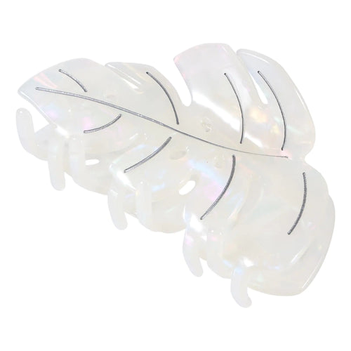 White Leaf Hair Claw Clip 3.5 Inch Strong Hold Hair Grip Clip French Design Women Girls Hair Accessories for Thick Thin Hair