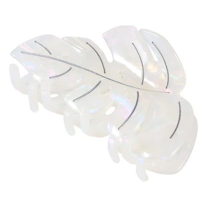 White Leaf Hair Claw Clip 3.5 Inch Strong Hold Hair Grip Clip French Design Women Girls Hair Accessories for Thick Thin Hair