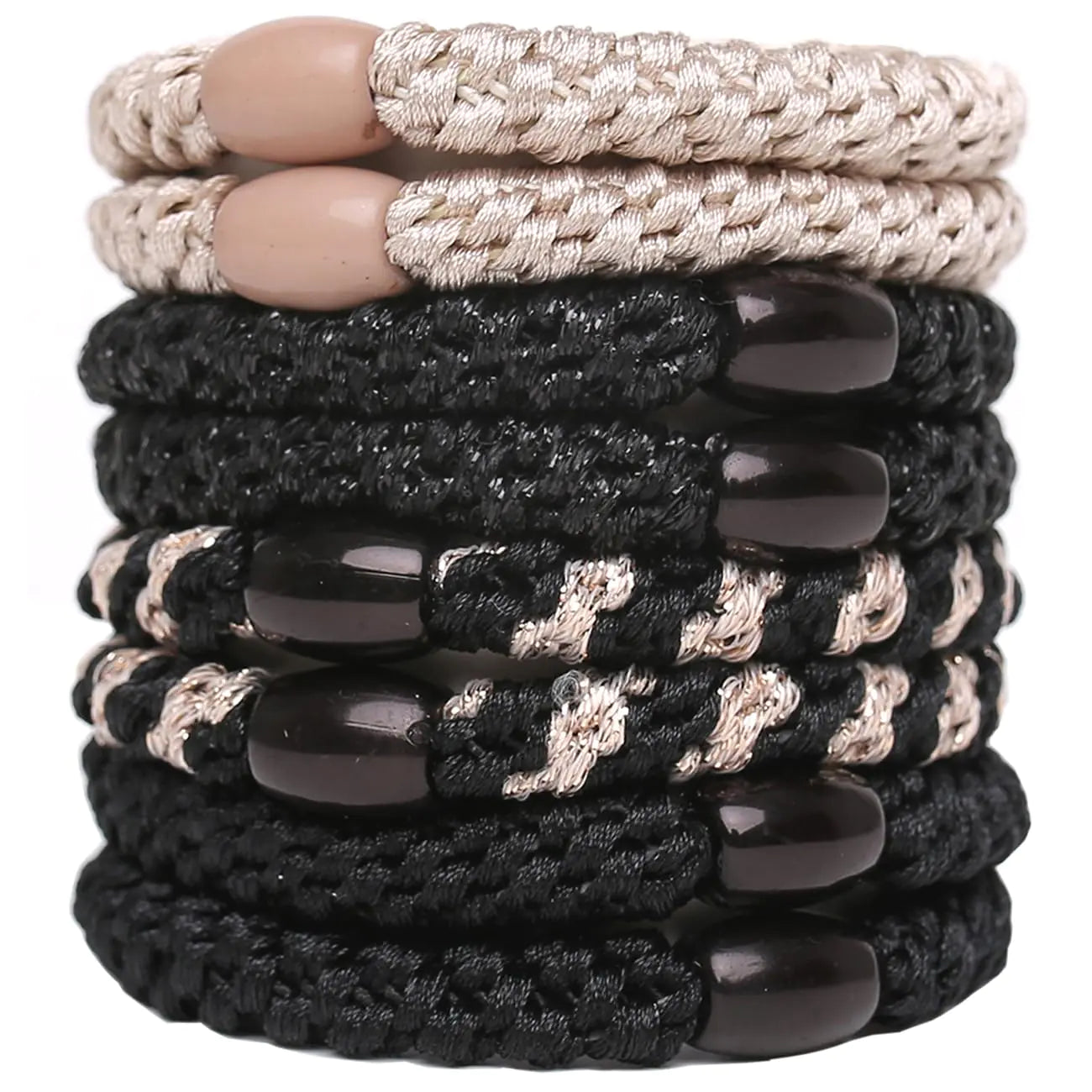 WILDREEDS 8Pcs Hair Ties for Thick Hair Hair Tie Bracelet Ponytail Holders Exceptionally Secure with Gentle Hold Hair Ties for Girls and Women Hair Accessories Mixed Color 6